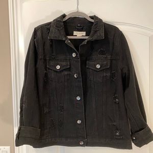 Black Denim Jacket (Distressed)